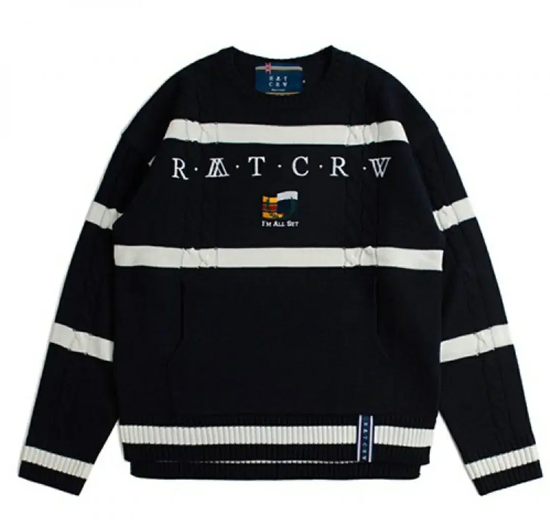 로맨틱 크라운 Round Neck Cable Knit_navy